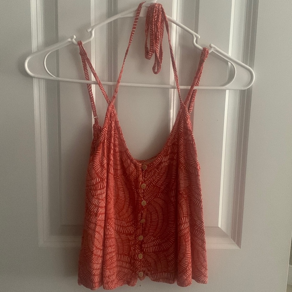 Tank top that is a size small and is red/orange and is Lily White brand.